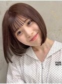 くびれヘア/顔周り/韓国/ボブ/レイヤーカット/前髪/カラー