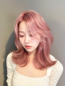 ヘアサロン エフ 渋谷(F) #ピンクベージュ#ペールピンク#韓国風