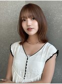 マロンベージュ/前髪/顔周り/レイヤー/小顔/髪質改善/縮毛矯正