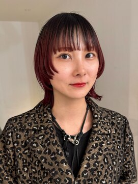 Nalu pu loa PONTE 【ナルー プロア ポンテ】【4/1 NEW OPEN(予定)】 ミディアムレイヤー/ウルフカット/デザインカラー/ダークピンク