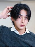 メンズ髪質改善地毛風縮毛矯正シースルーセンターパート