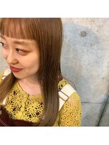 メーヴェ(Mowen) mowen 南堀江　ぱっつん前髪×ミルクティーベージュ
