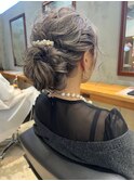 ゆるふわシニヨンヘアアレンジ