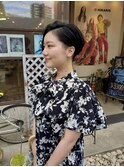 笑顔溢れる/刈り上げ女子/アシメショート