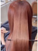 オレンジカラー＋艶美髪システムトリートメント