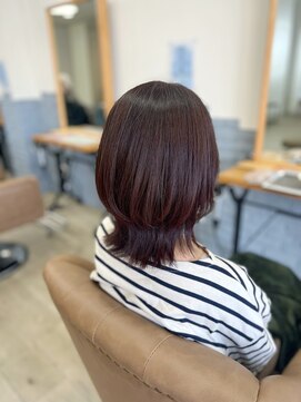 リープ(leap hair) バイオレットカラー × ミディアムレイヤー