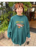 デザインカラー×顔まわりマッシュボブ