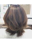 レイヤーカット/ハイライト/ブラウン