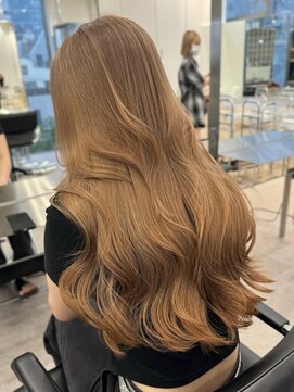 サンクマーケット 渋谷(cinq MARKET) 渋谷ミルクティーベージュハイトーンカラーヘーゼルベージュ韓国