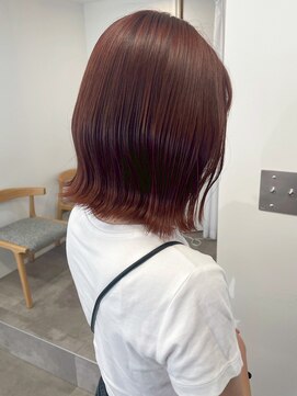 ミュラ(mulah) くびれミディアムボブ暖色カラー＊ブリーチなしチェリーブラウン