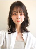 前髪ナチュラルカール小顔カットサイドバング似合わせカット