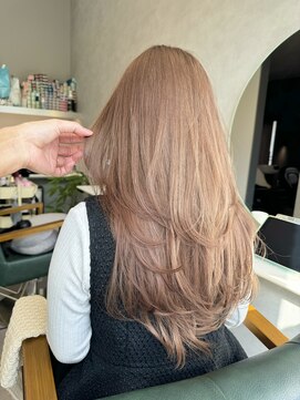 マロンベージュ＋レイヤーカット