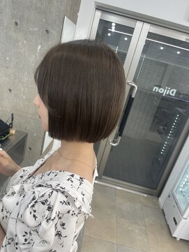 韓国顔まわりレイヤーカットグレージュオリーブベージュブラウン