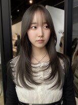 ネハス ナガオカ(nehus.nagaoka)&nbsp;xカット//ホワイトグレージュ/レイヤーカット/チェリーブラウン