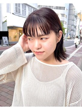 ヘアーメイクオズ(hair make O/S) ピンクブラウン・切りっぱなしボブ☆