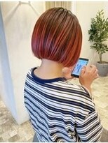 オネスト 八柱店(onest) ぷつっとボブ×コーラルオレンジ前髪/アンブレラカラー/八柱