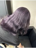 9051ラベンダーパープルブリーチなしダブルカラーレイヤーカット
