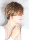 ショート・ボブ/丸顔/前髪あり/絶壁解消/30代/40代/50代/くびれ