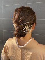アチーブ ヘア デザイン(achieve hair design)&nbsp;大人和装ヘアセットシニヨンお団子ヘア水引きアレンジ