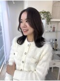 韓国ミディアム顔まわりカット×イルミナカラーオーシャン