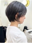 say.ショートボブひし形ショートオリーブグレーアッシュブロンド