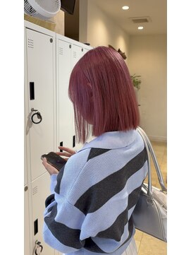 マティス 室見店(MATISSE) チェリーピンクボブ × 切りっぱなし