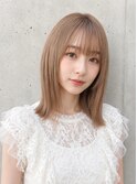 【静岡エリア】ミルクティーベージュ/ストレートミディアムヘア