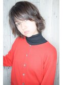 【morio池袋】フリンジバングボブ 黒髪パーマで軽い質感