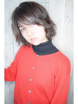 ラウンジ モリオ イケブクロ(Lounge MORIO Ikebukuro) 【morio池袋】フリンジバングボブ 黒髪パーマで軽い質感