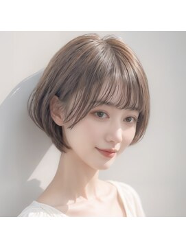 ルミヘアー 金沢駅西口店(Lumi hair) ★くびレイヤーエモージュ斜めバングイメチェン愛されショート