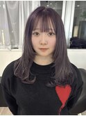 レイヤーカット/顔まわりカット/ラベンダーカラー
