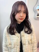 ユニバイリサ 天神大名店(uni by risa)&nbsp;ミルクティーラベンダー 顔周りカット 透明感カラー 美髪 20代