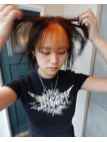 ルッチ 立川(LUCCI) オレンジカラー/ミニボブ/デザインカラー