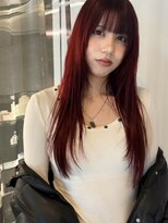 ランド(LAND)&nbsp;赤髪　ロングレイヤー  ワインレッド