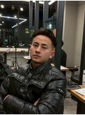 アップバングツーブロックダブルカラーブリーチメッシュ