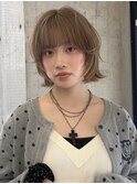 ボブ／ベージュ／レイヤーボブ／ボブウルフ／担当者平井