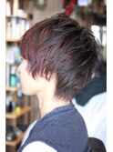クール系ショート☆毛先グラデーションラベンダーカラー
