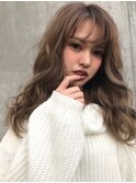 外国人風ハイライトシースルーバング