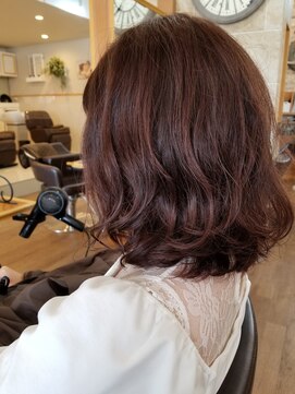 ルークス 中央林間(LOOOKS) ボブと無造作ウェーブとピンクパープル