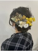 【卒業式☆成人式】ドライフラワーアレンジ・ヘアセット