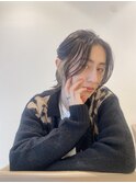 【メンズ】インナーカラー×ハーフアップ