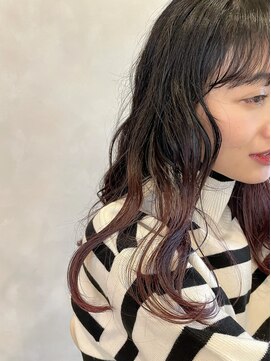 リフ(Lifu) ニュアンスウェーブ/ピンクブラウングラデーション