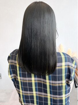 ミュラ(mulah) 地毛風カラーアッシュブラック＊暗髪カラーストレートヘア