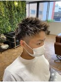 金メッシュ/スパイキーベリーショート/ツーブロック/千葉駅/保立