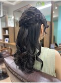 お呼ばれアレンジ☆編み込みハーフアップ