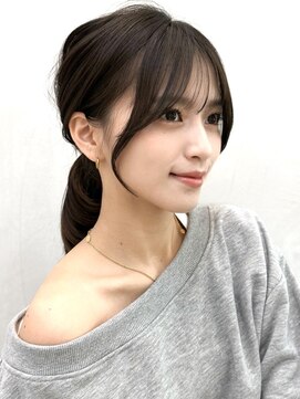 ミラリー トウキョウ(Mirareee Tokyo) 20代30代40代◎前髪パーマ韓国風巻きくすみベージュお団子ヘア