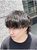 メンズシャドウパーマ　マッシュウルフスパイラルパーマ