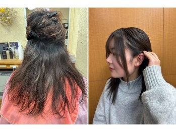 シンラヘアー(SINRAhair)の写真/【白髪の悩みを解決！】専属スタイリストが担当◇髪に優しい薬剤でダメージレスにカラーを楽しもう♪