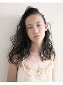 かきあげバング外国人風ウェーブ