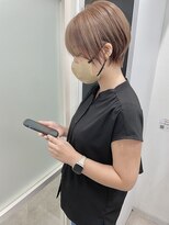 フレーム ヘア ルーム 天王寺駅前店(FRAME hair room)&nbsp;ミルクティーベージュ/ハイトーン/丸みショート